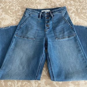 Hidden high rise wide leg jeans